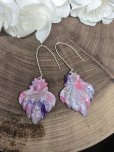 Purple & Pink Polymer Clay Earrings ~ Bubaloo's Art A35