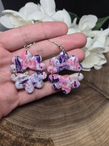 Purple & Pink Polymer Clay Earrings ~ Bubaloo's Art A36