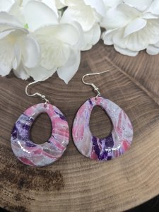 Purple & Pink Polymer Clay Earrings ~ Bubaloo's Art A37