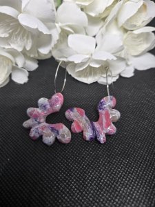 Purple & Pink Polymer Clay Earrings ~ Bubaloo's Art A40