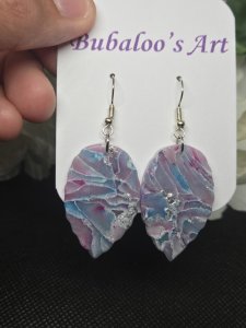 Leaf Polymer Clay Earrings ~ Bubaloo's Art A43