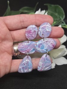 Tripple Dangle Polymer Clay Earrings ~ Bubaloo's Art A44