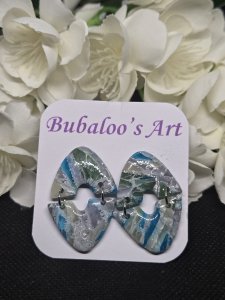 Sea Breeze Polymer Clay Earrings ~ Bubaloo's Art A48