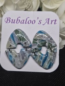 Sea Breeze Polymer Clay Earrings ~ Bubaloo's Art A48