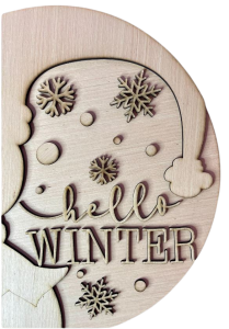 Hello Winter Snowman Door Hanger Blank