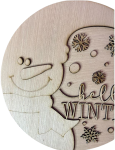 Hello Winter Snowman Door Hanger Blank