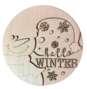 Hello Winter Snowman Door Hanger Blank