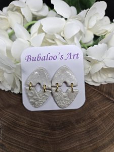 Teardrop Polymer Clay Stud Earrings by Bubaloo's Art