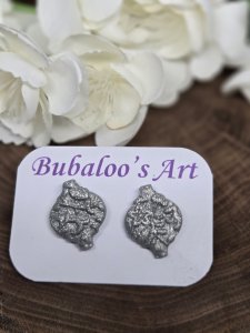 Ornament Polymer Clay Stud Earrings by Bubaloo's Art