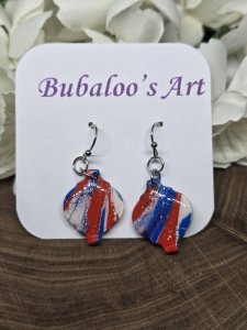 Patriotic Squares Polymer Clay Earrings ~ Bubaloo's Art A53