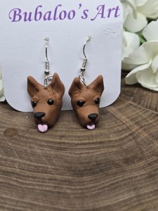 Brown Chihuahua Dog Dangle Earrings by Bubaloo's Art A58