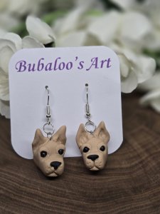 Tan Chihuahua Dog Dangle Earrings by Bubaloo's Art A62