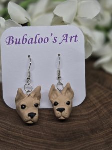 Tan Chihuahua Dog Dangle Earrings by Bubaloo's Art A62