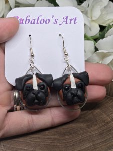 Boxer Dog Dangle Earrings by Bubaloo's Art A66