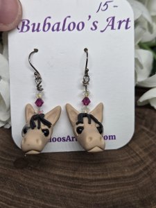 Buckskin Horse Dangle Earrings by Bubaloo's Art A57