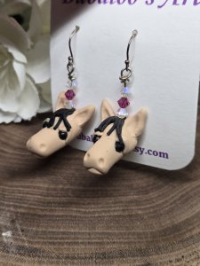 Buckskin Horse Dangle Earrings by Bubaloo's Art A57
