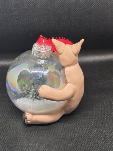 Fawn Great Dane Dog Snow Globe Christmas Ornament ~ Bubaloo's Art