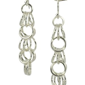 Sterling silver handmade aluminum shaggy earrings