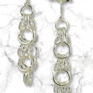 Sterling silver handmade aluminum shaggy earrings