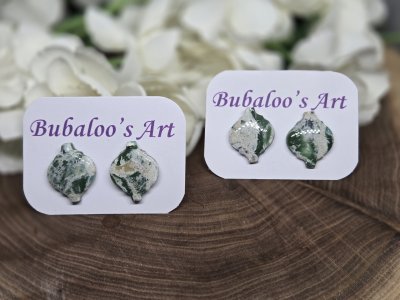 Ocean View Polymer Clay Stud Earrings ~ Bubaloo's Art A74