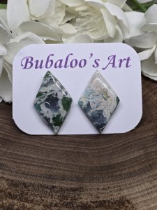 Ocean View Polymer Clay Stud Earrings ~ Bubaloo's Art A74