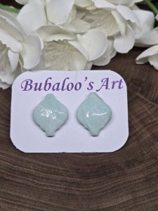 Green Wash Polymer Clay Stud Earrings A76