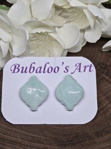 Green Wash Polymer Clay Stud Earrings A76