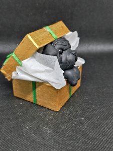 Pug Dog in Gift Box Ornament ~ Bubaloo's Art