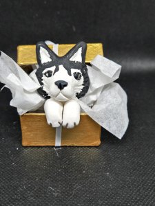 Siberian Husky Dog Giftbox Ornament ~ Bubaloo's Art