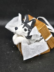Siberian Husky Dog Giftbox Ornament ~ Bubaloo's Art