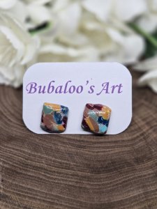Aurora Stud Polymer Clay Earrings ~ Bubaloo's Art A78