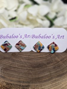 Aurora Stud Polymer Clay Earrings ~ Bubaloo's Art A78