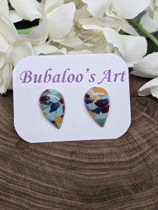 Aurora Stud Polymer Clay Earrings ~ Bubaloo's Art A79