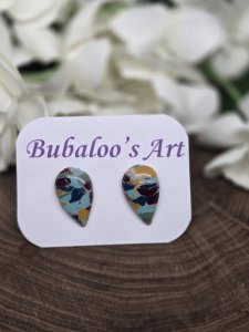 Aurora Stud Polymer Clay Earrings ~ Bubaloo's Art A79