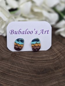 Aurora Stud Polymer Clay Earrings ~ Bubaloo's Art A81