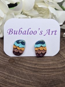 Aurora Stud Polymer Clay Earrings ~ Bubaloo's Art A81