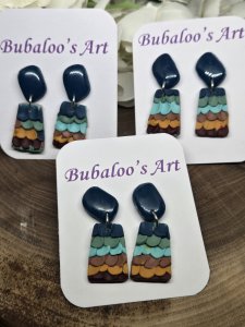 Aurora Mermaid Dangle Polymer Clay Earrings ~ Bubaloo's Art A82