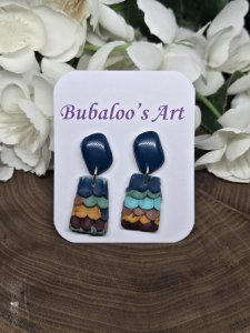 Aurora Mermaid Dangle Polymer Clay Earrings ~ Bubaloo's Art A82