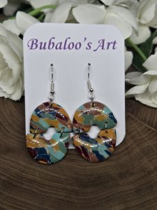 Aurora Half Circle Dangle Polymer Clay Earrings ~ Bubaloo's Art A87