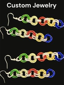Vibrant and Colorful Aluminum Jump Ring Earrings