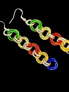 Vibrant and Colorful Aluminum Jump Ring Earrings