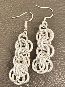 Bright Silver Anodized Aluminum Jump Ring Earrings