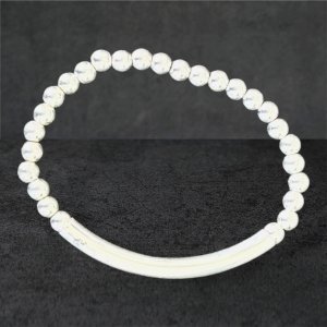 Sterling Silver Beaded with a Curbed Tube Bar