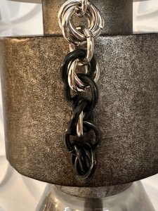 Aluminum Hombre  “Mobius” Flower Jump Ring Earrings