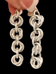 Vivid Anodized Aluminum Silver Love Knot Earrings