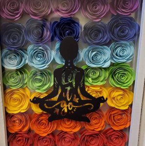 Hand Rolled Paper Flower Shadow Box