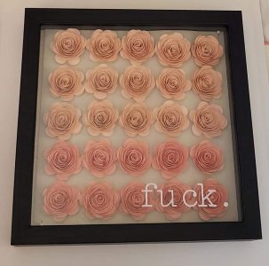 Hand Rolled Paper Flower Shadow Box