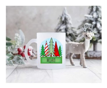 Personalized Frosted Christmas Mugs