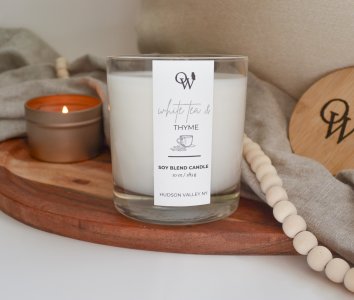 Owl Woods Candle Co White Tea & Thyme Soy Blend 10oz Candle