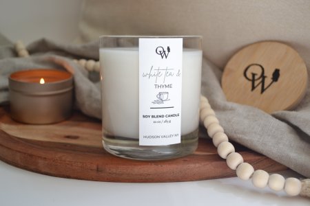 Owl Woods Candle Co White Tea & Thyme Soy Blend 10oz Candle
